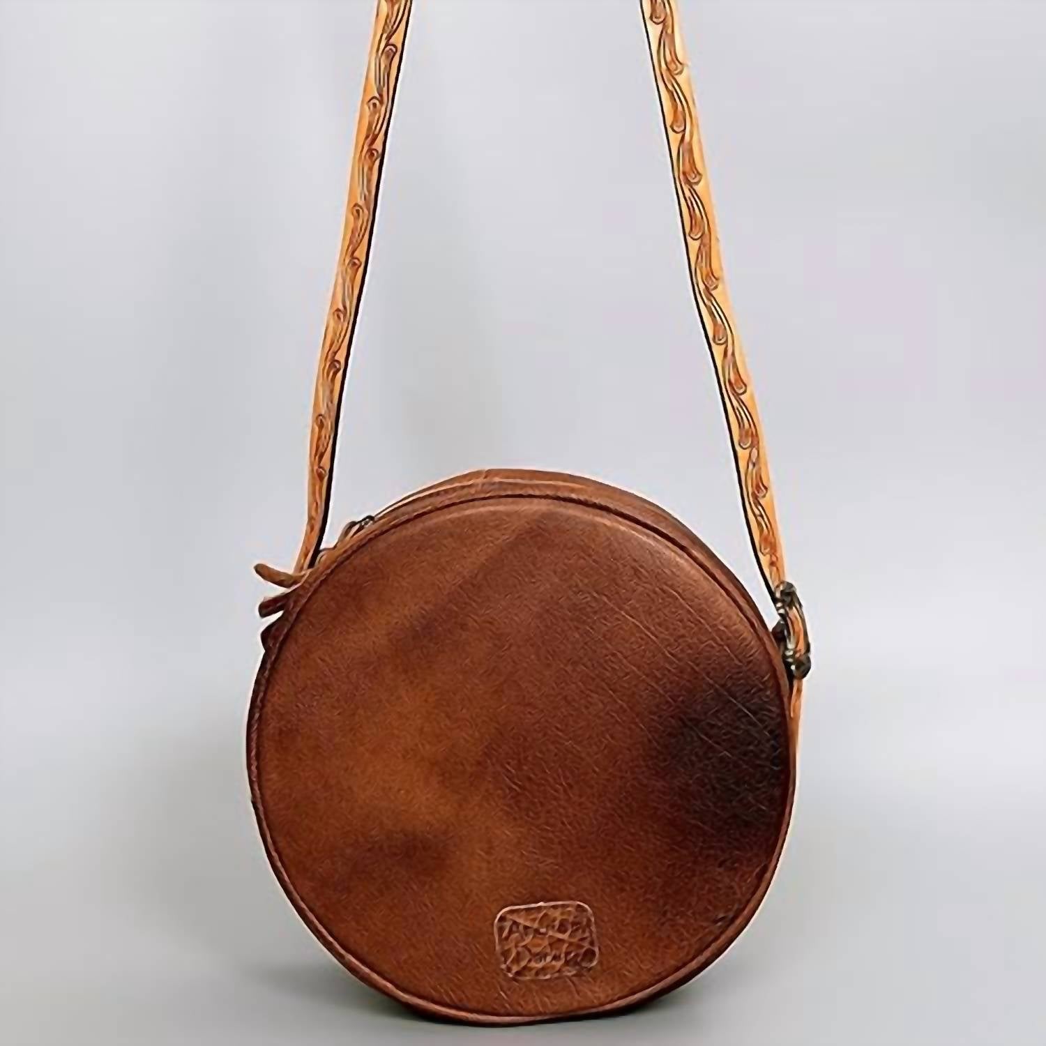 American Darling - Women's Hand Tooled Genuine Leather Canteen Bag