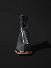 Volair - Women's Eco-friendly Leather Cushioned Chunky Heel Booties