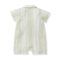 Burt'S Bees - Baby Boy's Pacific Stripe Romper