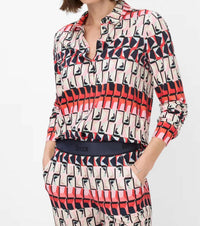 Brax - Vic Geometric Print Long-sleeve Button-down Shirt
