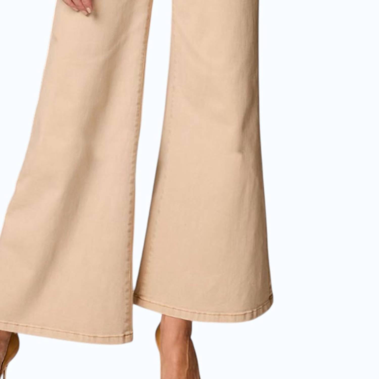 Nic + Zoe Joyride Boot Flare Jeans in latte - women's jeans - detail view