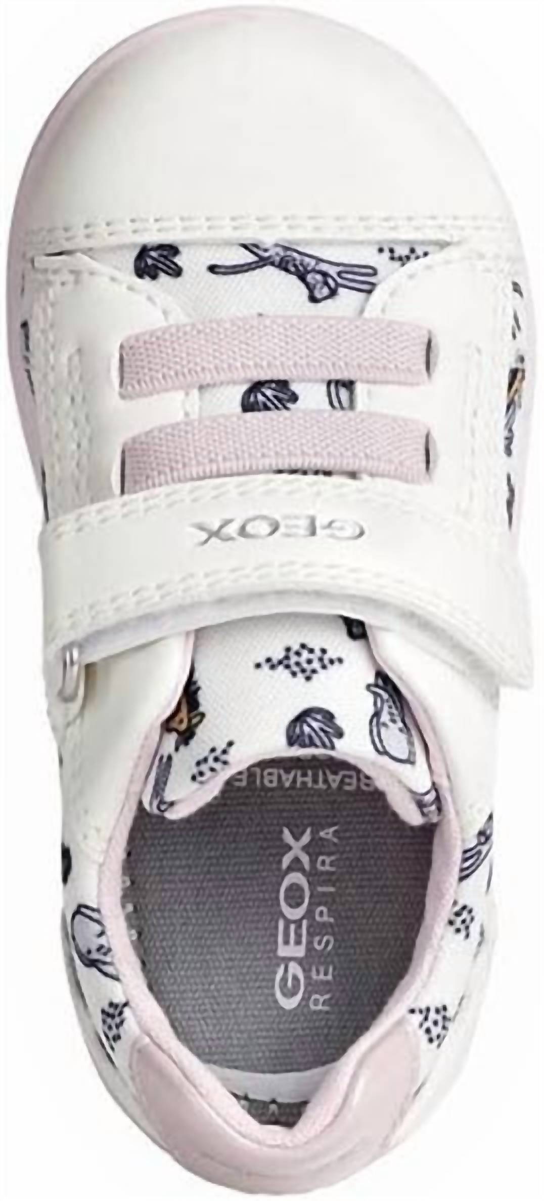 GEOX Girls Djrock Sneakers in white pink - kids' sneaker - alternate view