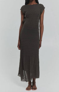 Find Me Now - Women's Second Skin Asymmetrical Leafy Dress