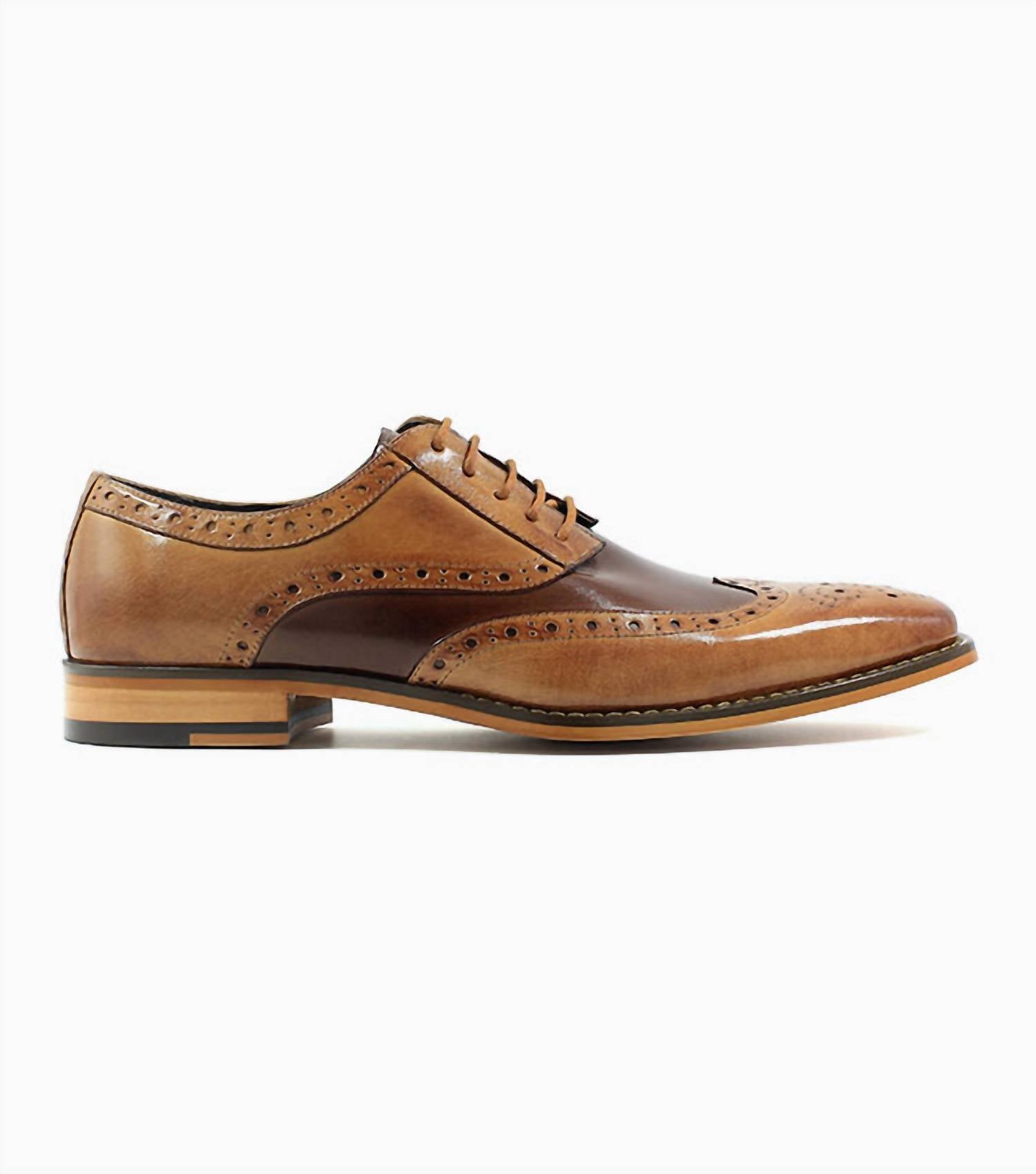 STACY ADAMS Men's Tinsley Wingtip Oxfords in tan multi - men's shoe - view 5