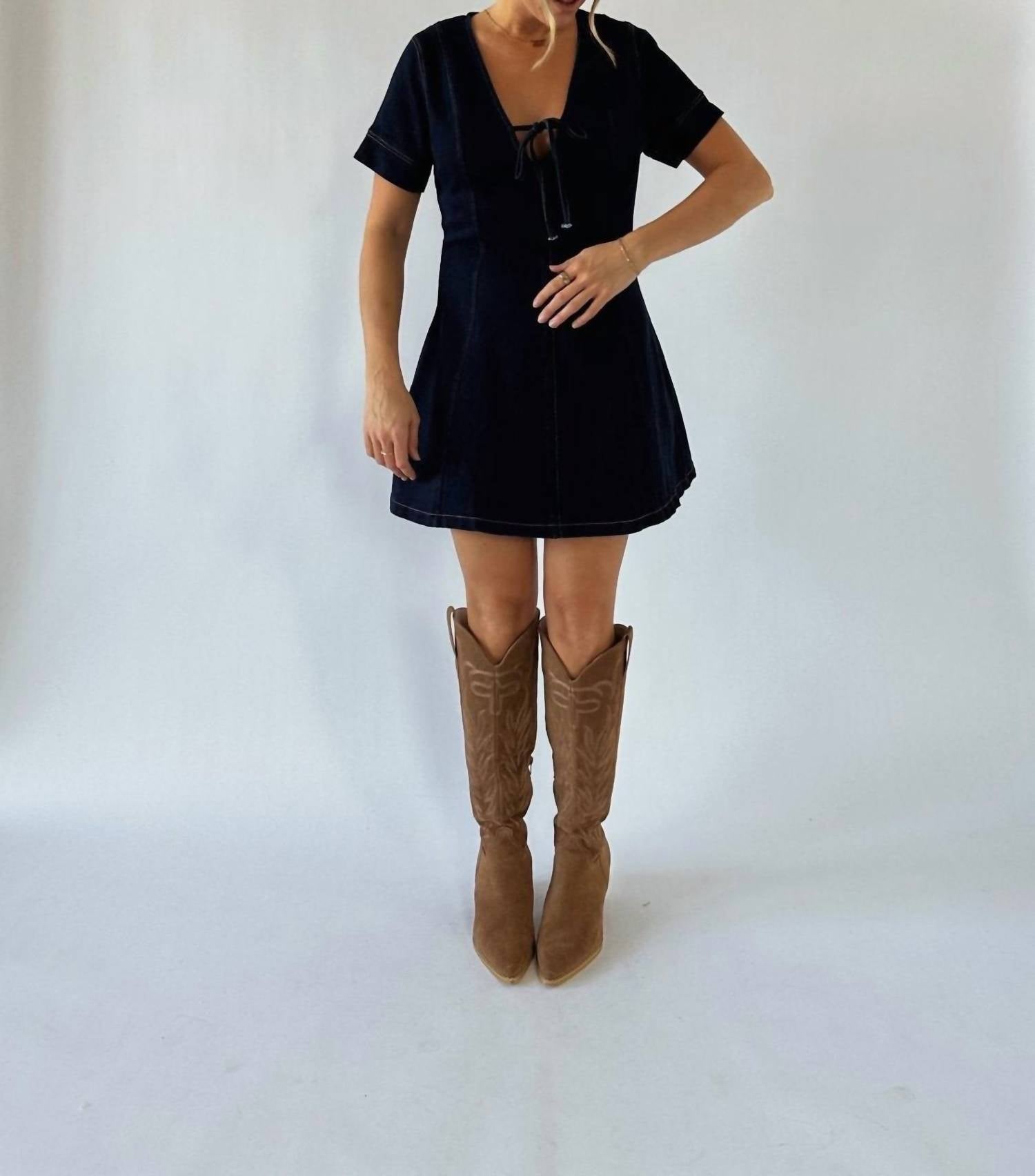 Blue Blush - Madison Short Sleeve Denim Dress