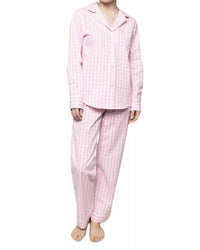 Petite Plume GINGHAM PAJAMA SET in pink - women's sleepwear
