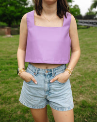 Buddylove - Manning Vegan Leather Cropped Tank Top