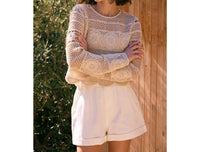 Idem Ditto - Floral Sheer Crochet Top