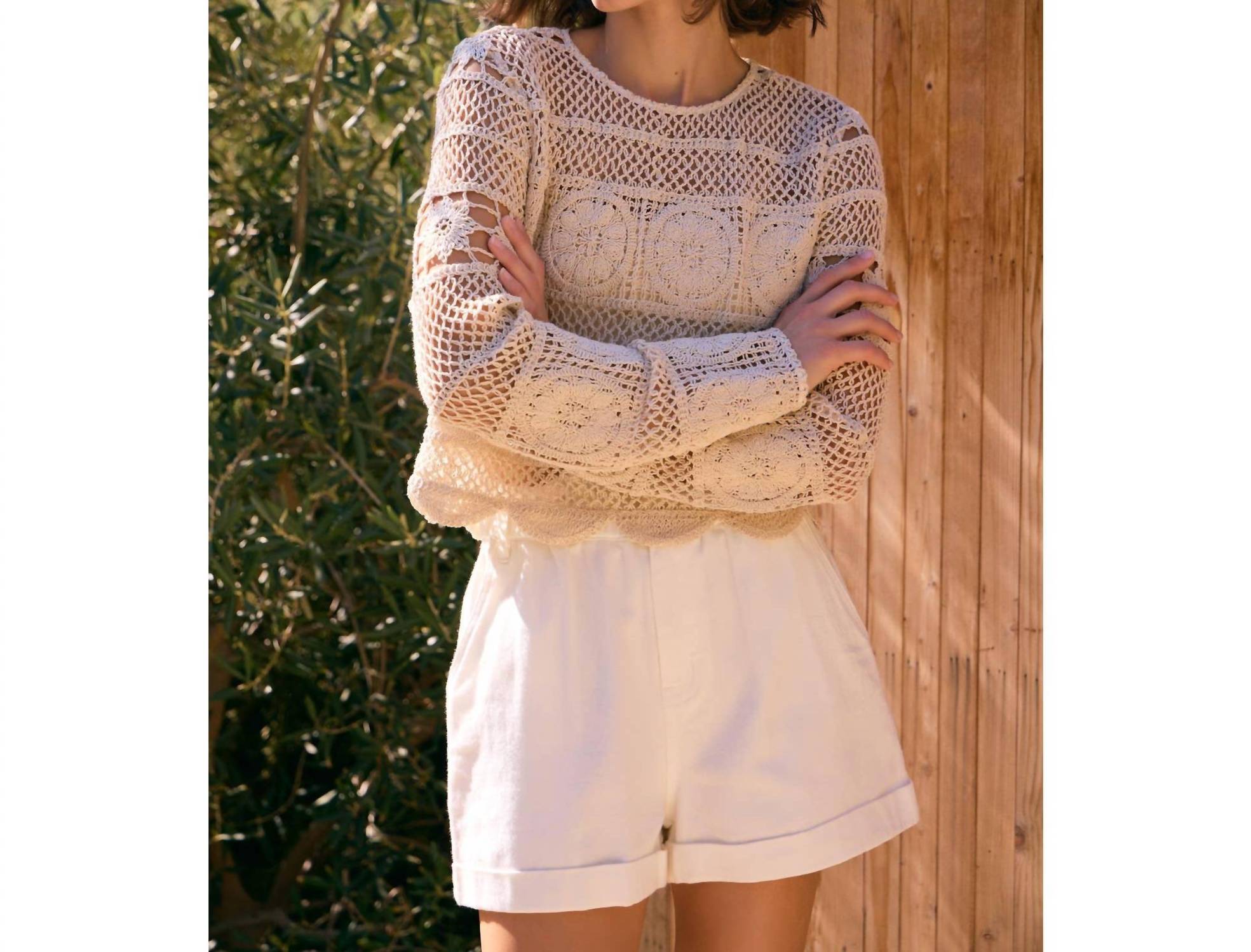 Idem Ditto - Floral Sheer Crochet Top
