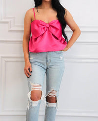 Day + Moon - Atlas Satin Bow Babydoll Top