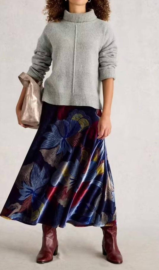 White Stuff - Hope Bias Cut Velvet Skirt