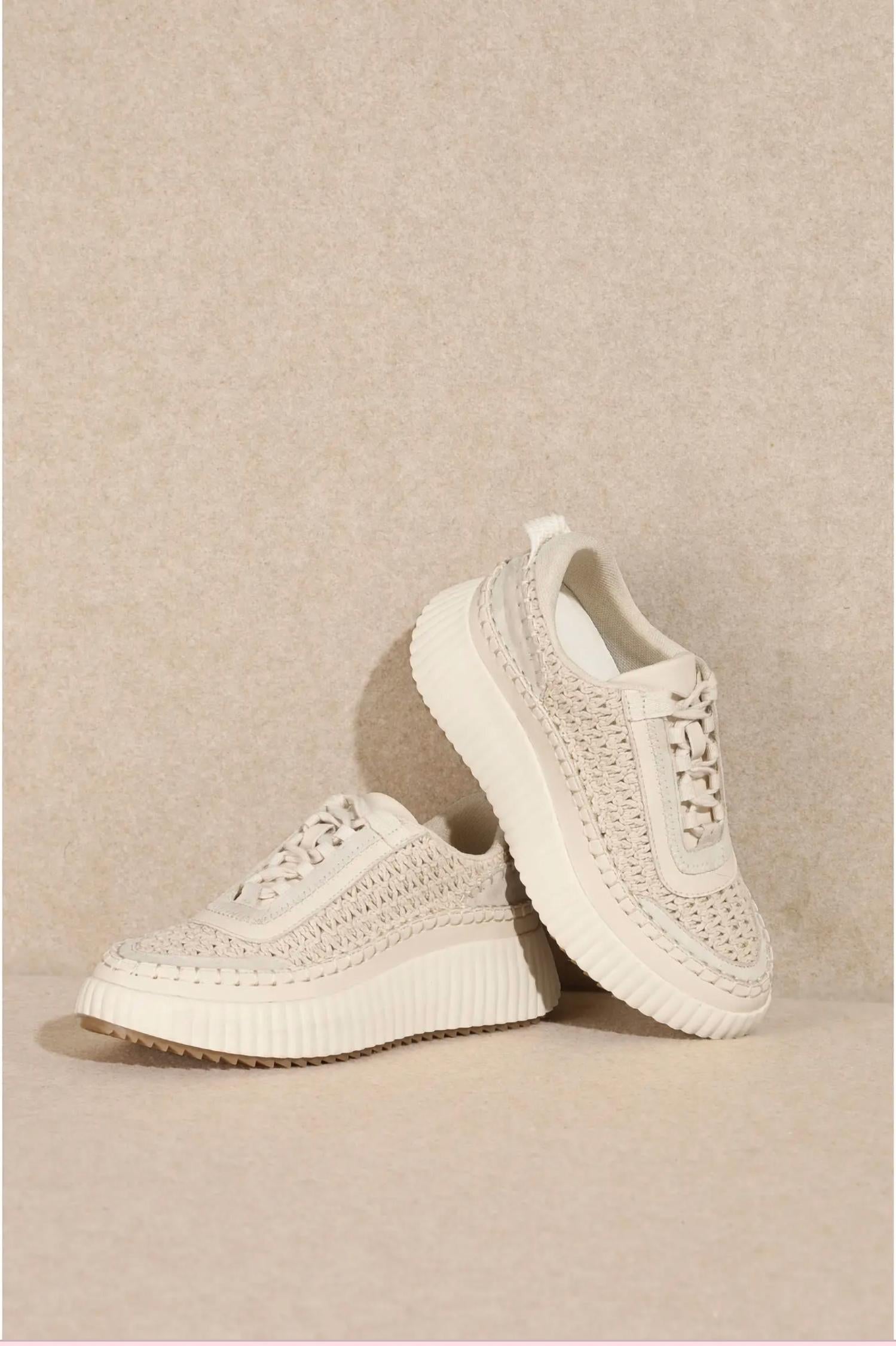 MiiM Women's Dolea Platform Sneakers in sandstone - women's sneaker - detail view