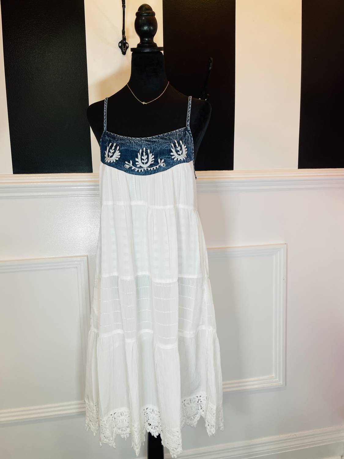 Young Threads - Women's Denim Embroidered Dress