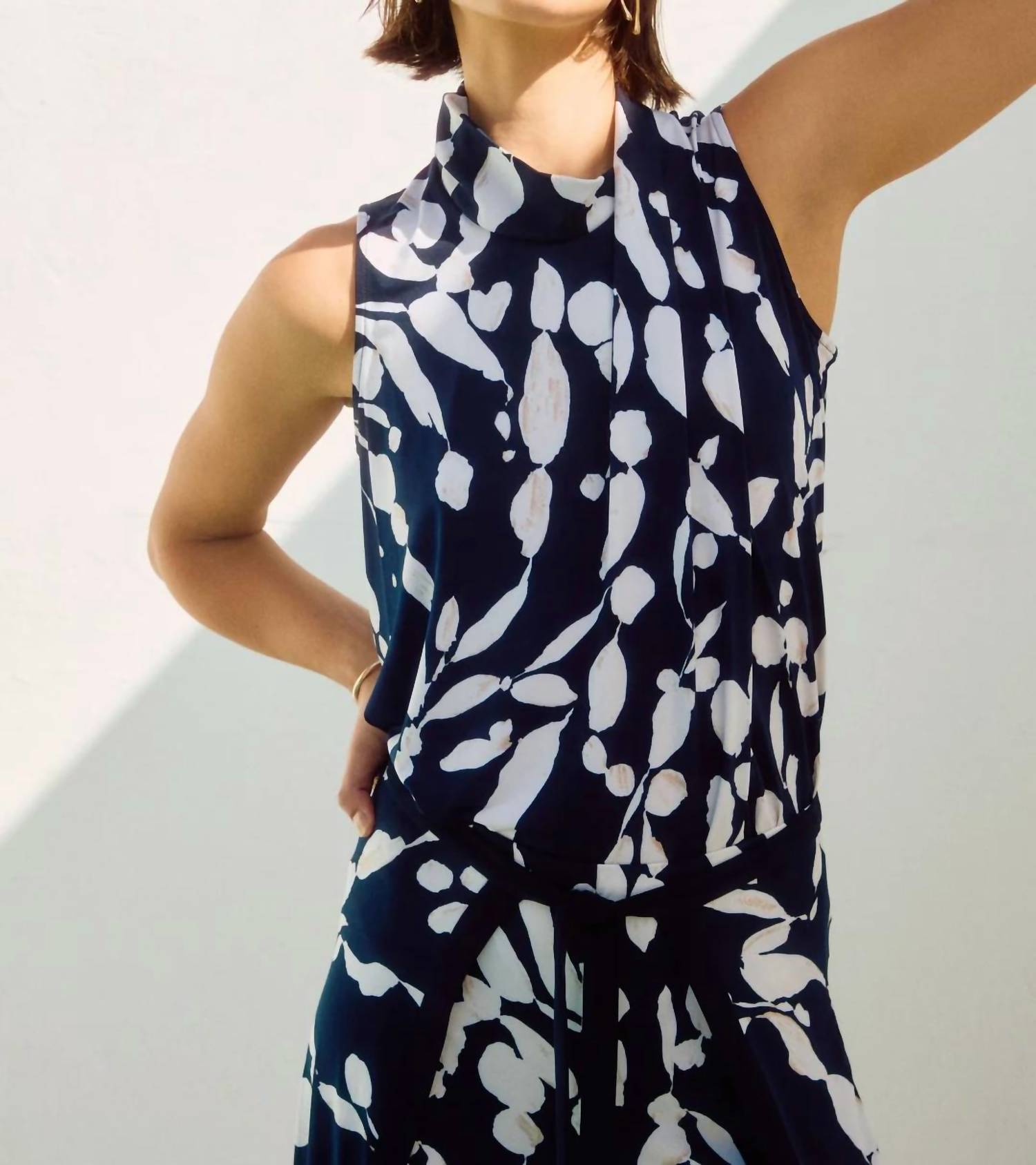 Joseph Ribkoff - KNIT ABSTRACT PRINT SLEEVELESS TOP