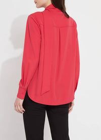 Lysse - Defined Long Sleeve Tie Neck Top