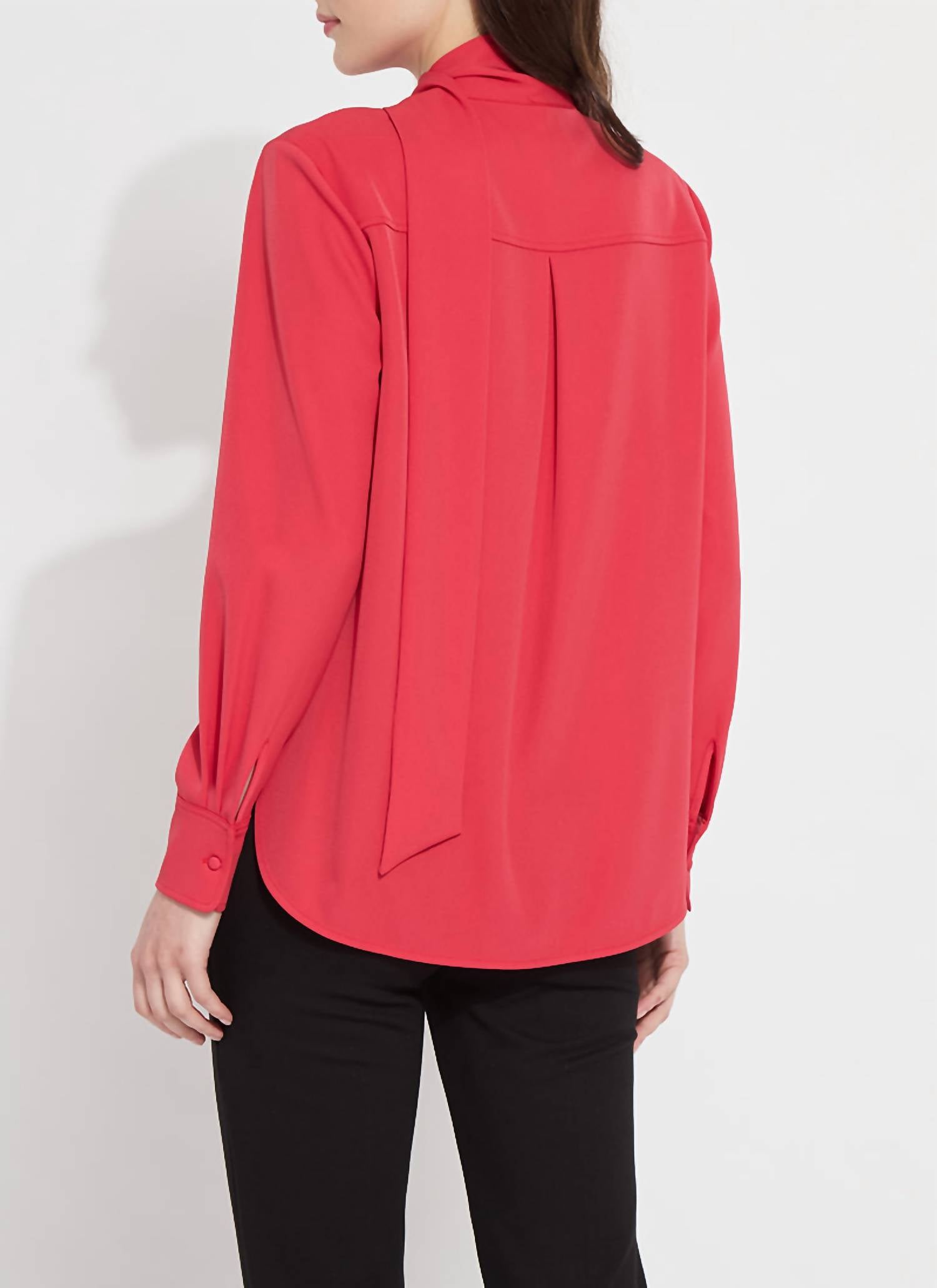 Lysse - Defined Long Sleeve Tie Neck Top