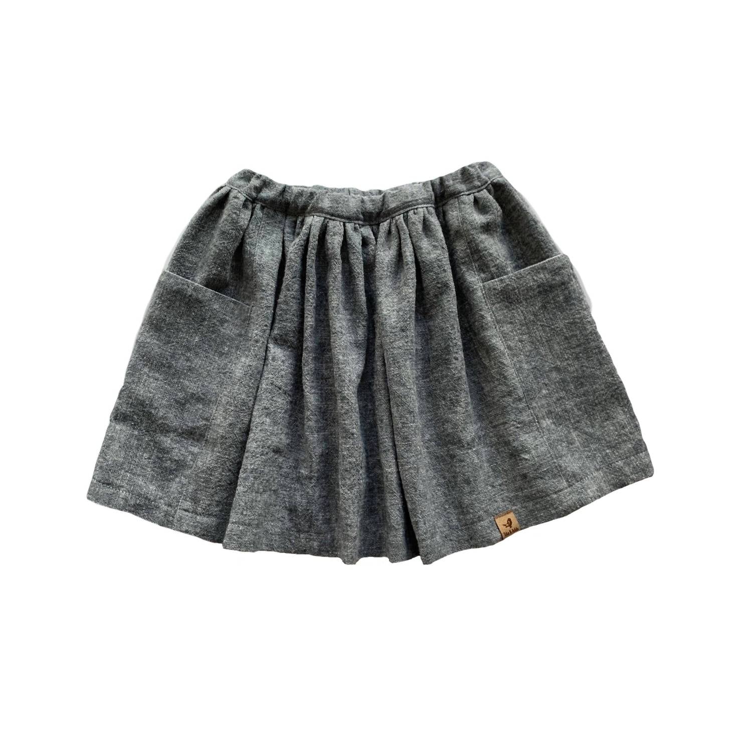Tate & Adele - Rory Skirt With Large Side Seam Pockets And Elastic Waist