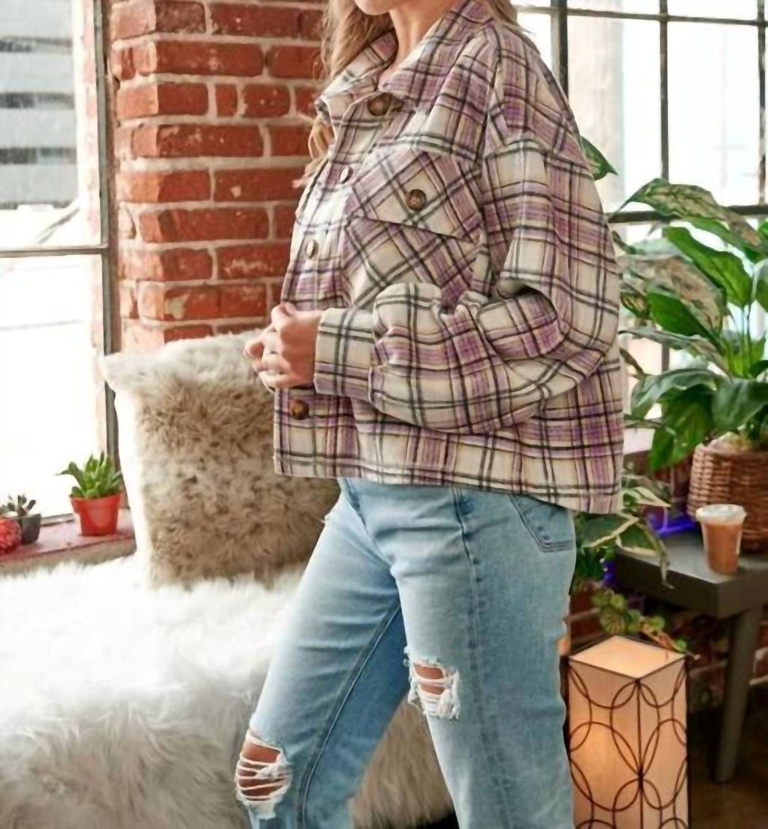 Hailey & Co - City View Crop Shacket