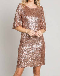 Allie Rose - Open Sleeve Sequin Mini Dress