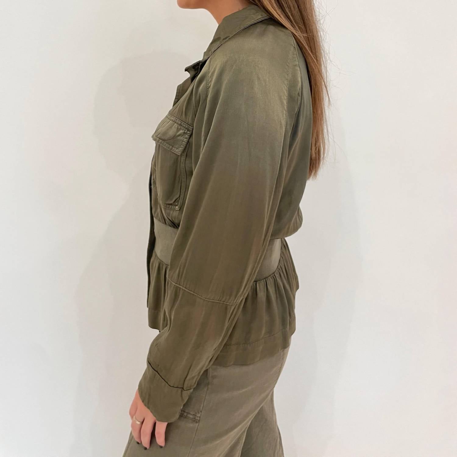 Marrakech - Solara Viscose Satin Peplum Jacket