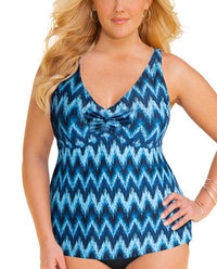 Always For Me - Plus Size Ruched A-Line Tankini Top