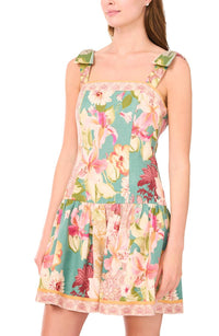 CeCe Sleeveless Square-neck Dress in tropic night - women's dress - detail view