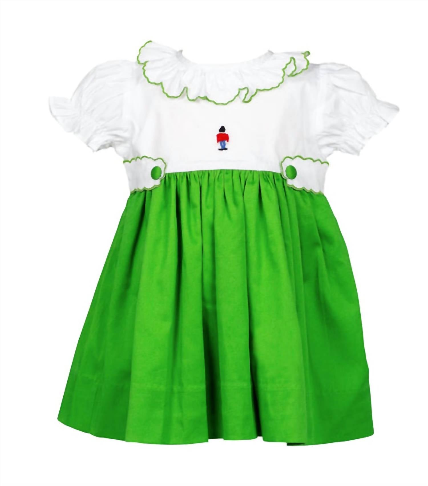 THE PROPER PEONY Girls' Toy Soldier Dress in green - kids' dress