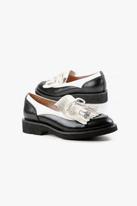 ALL BLACK Women's Kilty Guy Flats in black white - women's flats - alternate view