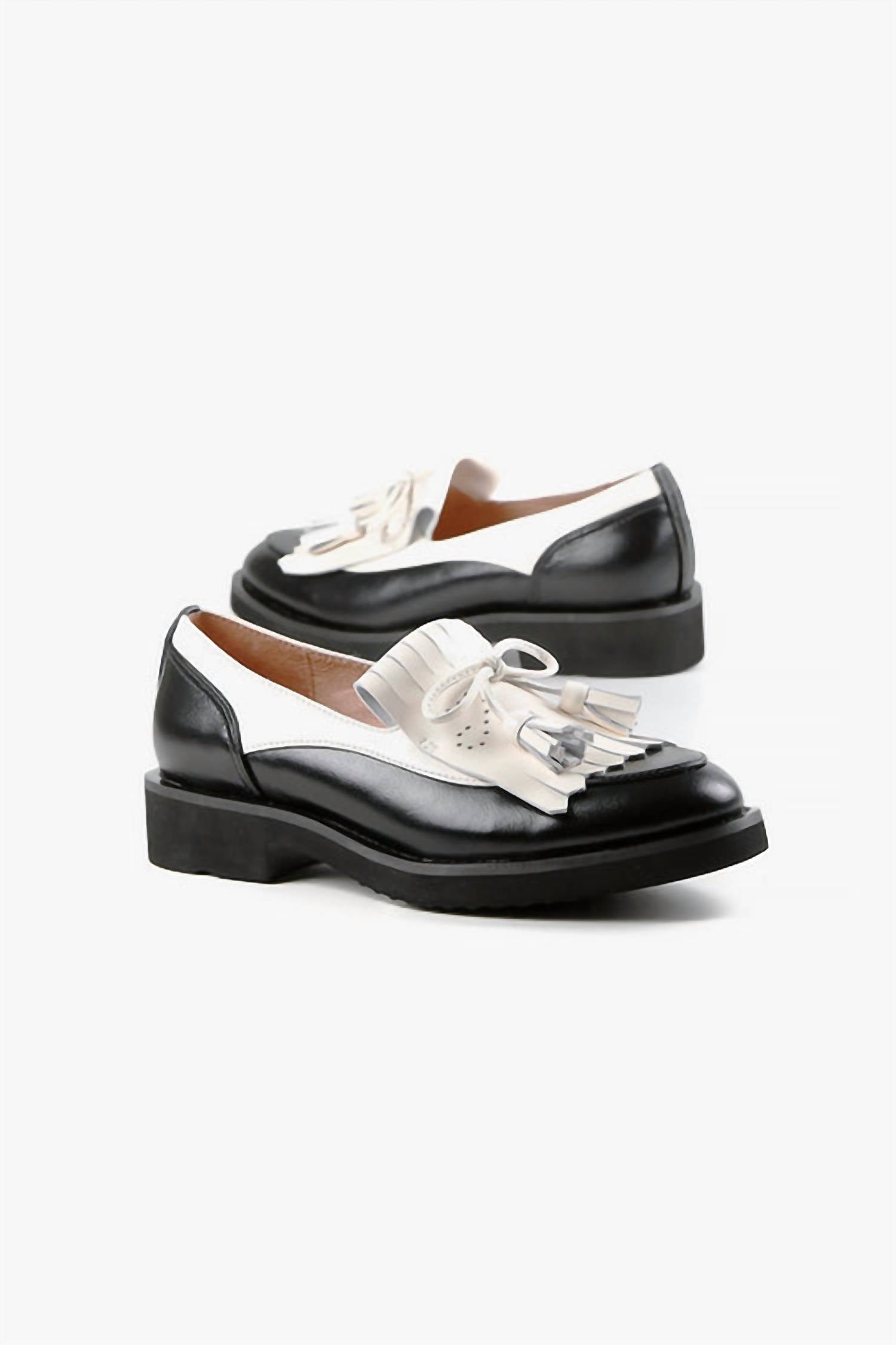 ALL BLACK Women's Kilty Guy Flats in black white - women's flats - alternate view