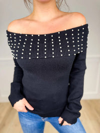Able - Knit Off Shoulder Long Sleeve Sweater