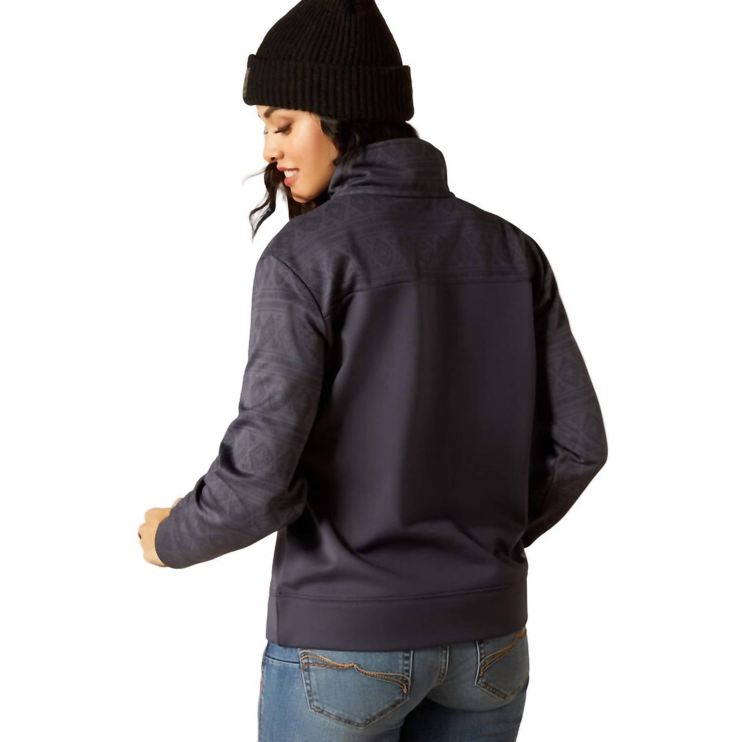 ARIAT Women's Tek Fleece Sweatshirt in grey - women's top - alternate view