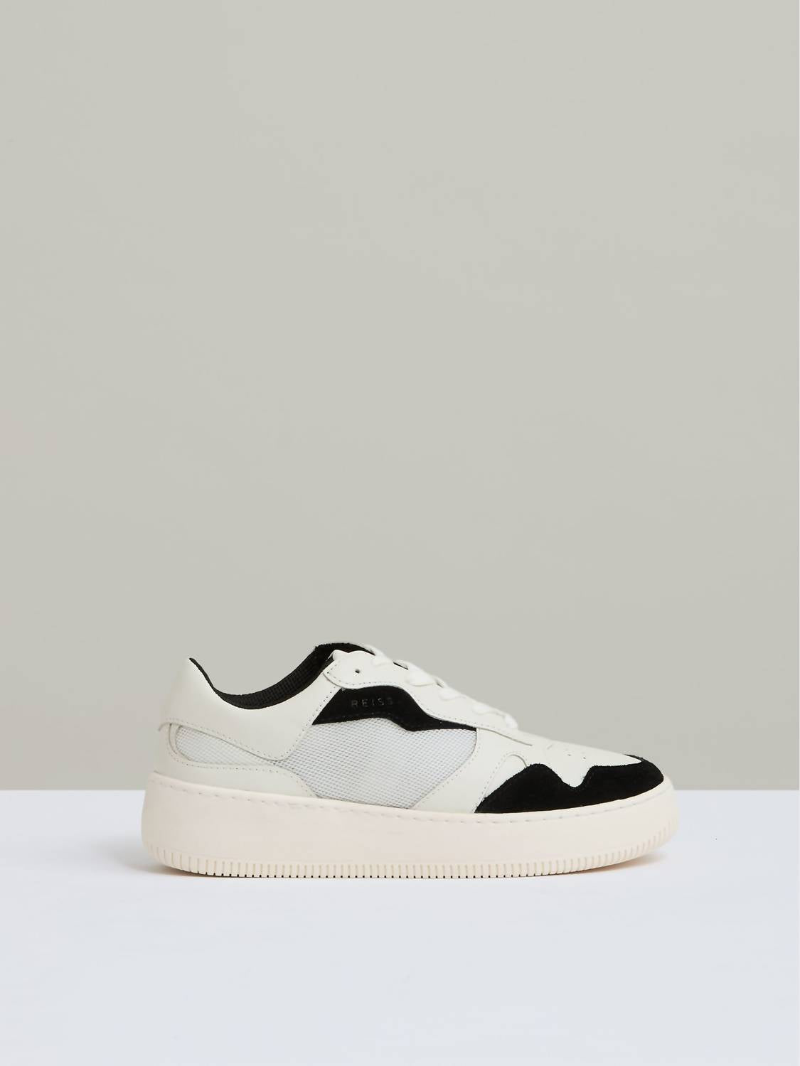 Reiss Women's Ruth Platform Trainer Sneakers in black white - women's sneaker