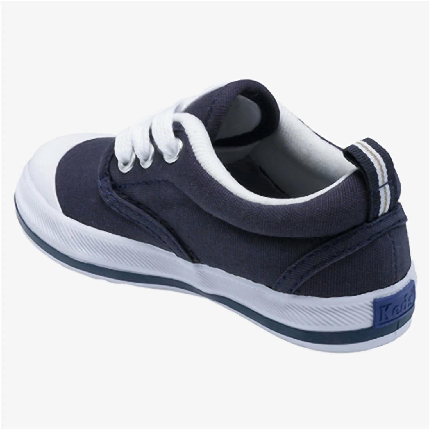 Keds Infant Or Toddler Canvas Sneakers in graham navy - kids' sneaker - detail view