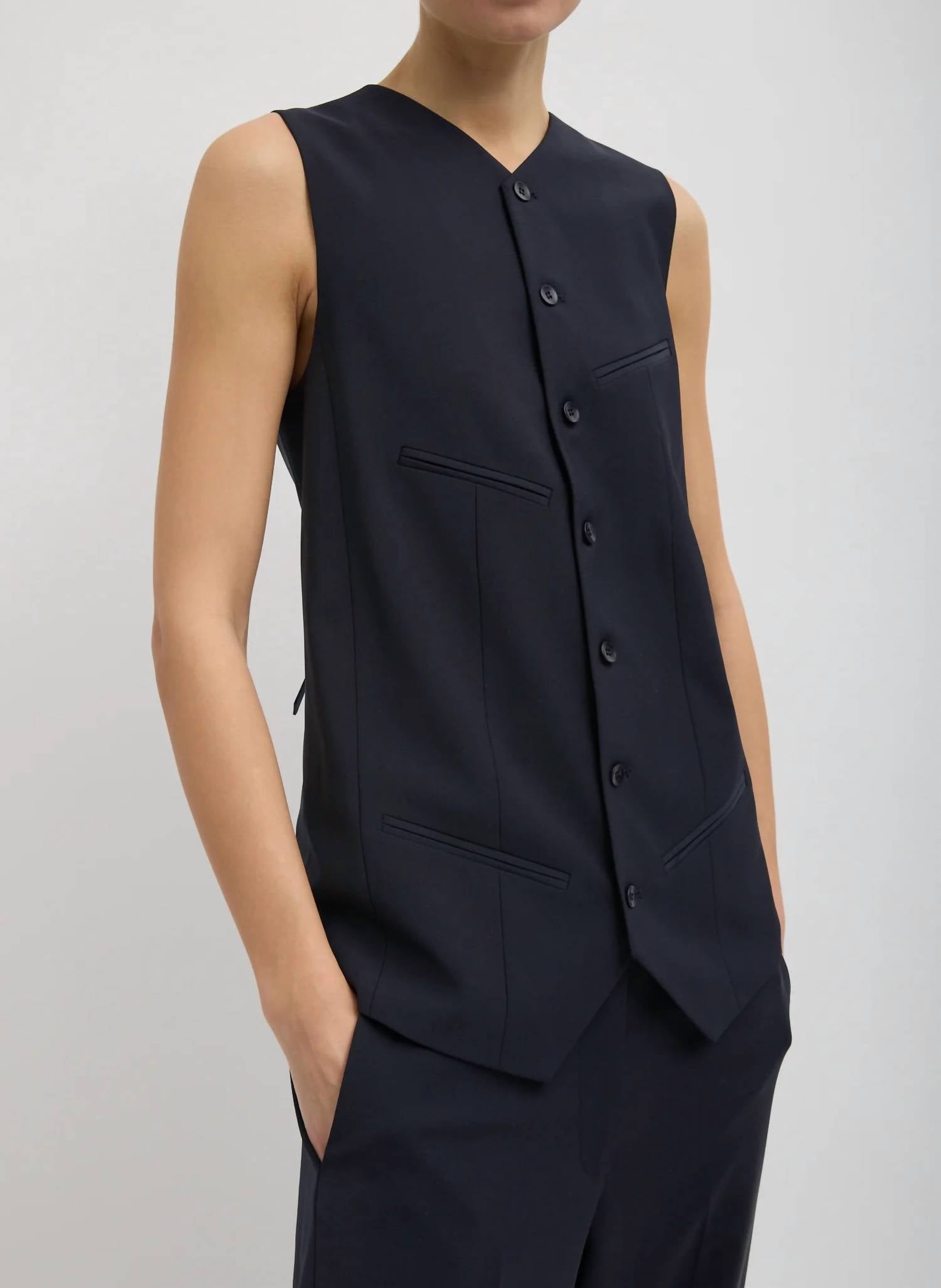 Tibi - Tropical Wool Easy Vest