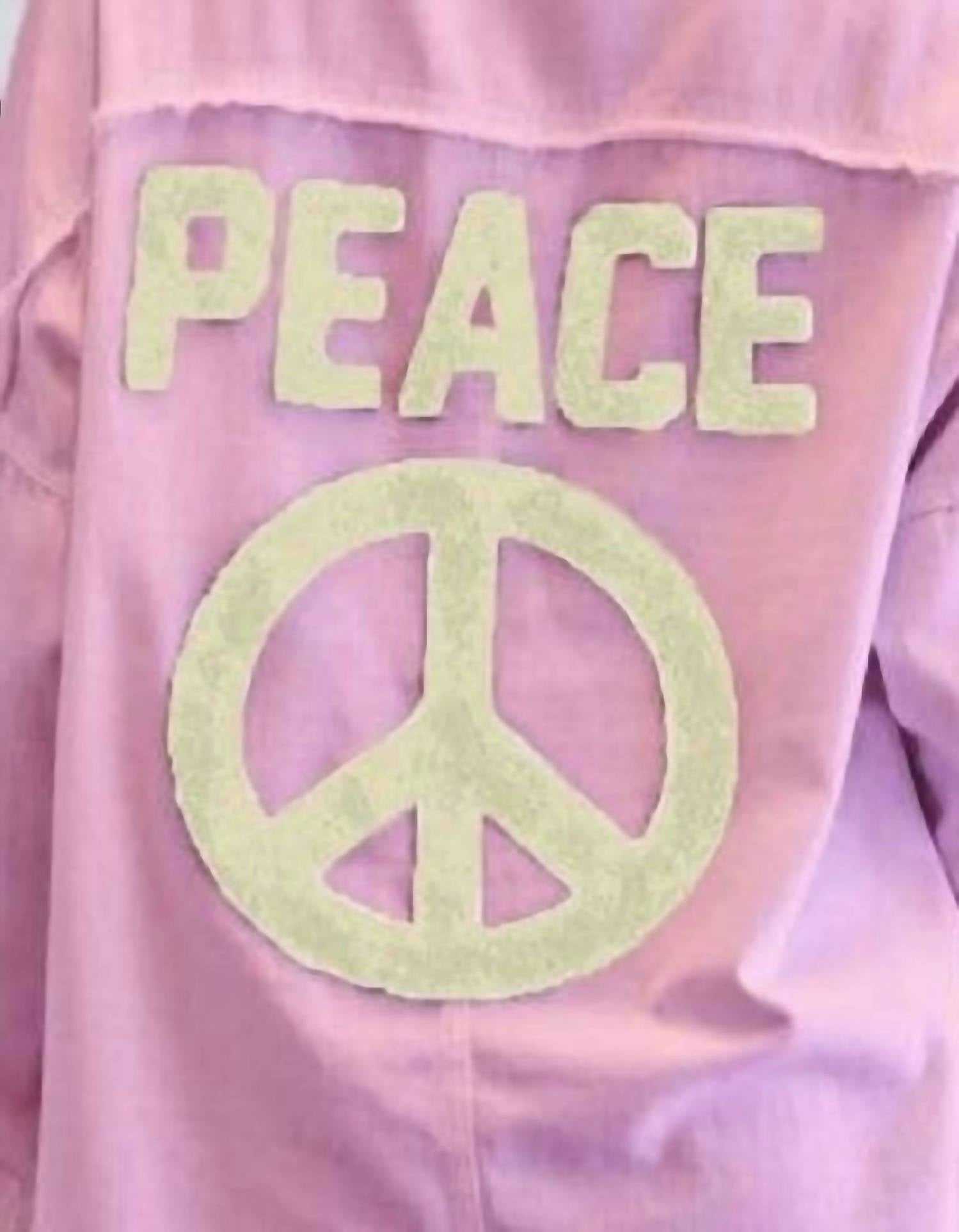 J.Nna - Peace Patch Button Down Long Sleeve Jacket