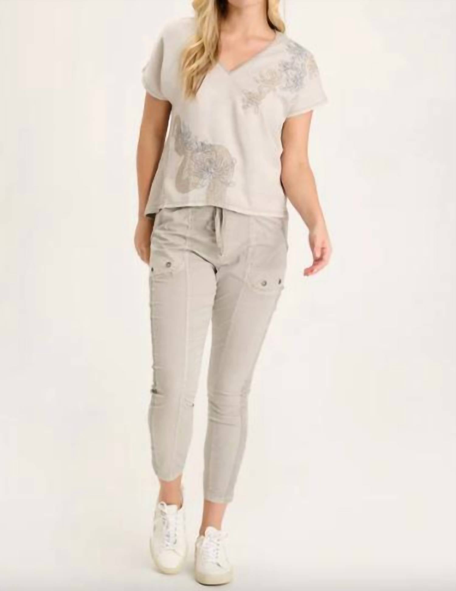 Xcvi - Jolina Embroidered V-neck Top