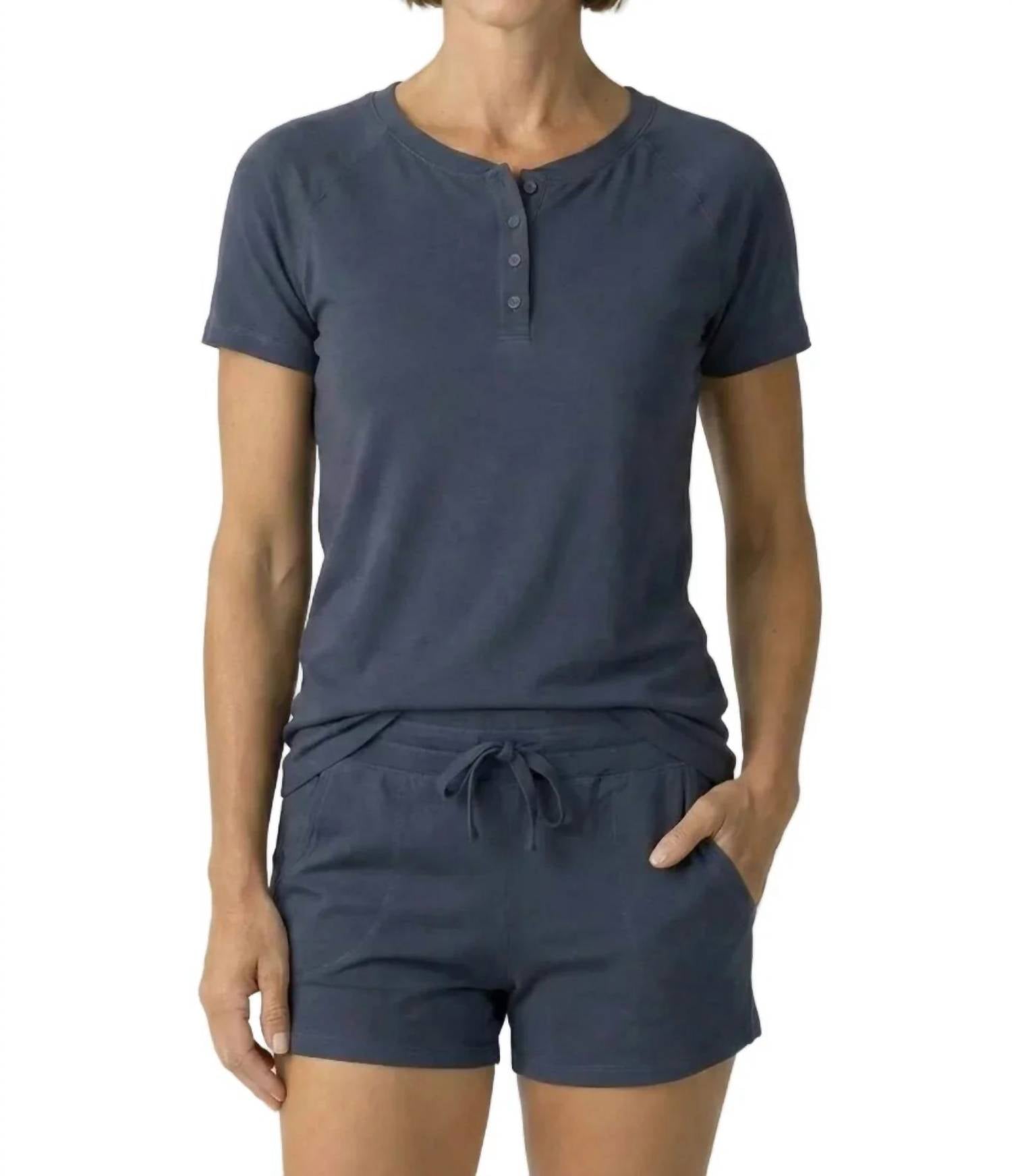 Twelve Eighty Eight Olivia Boxer Shorts in steel blue - women's shorts