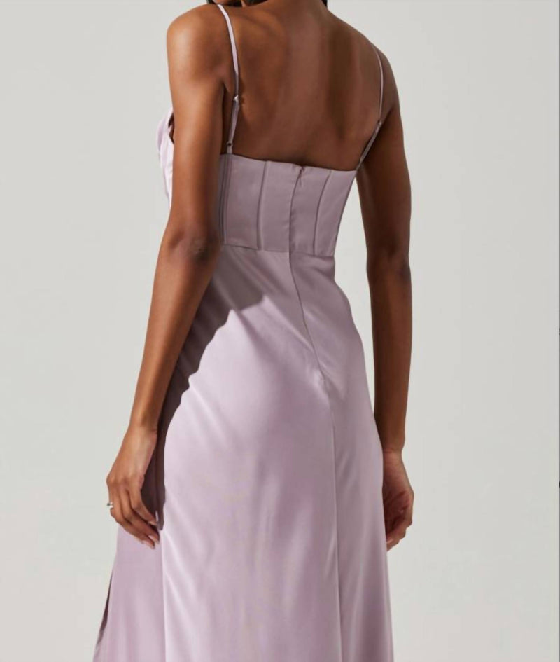 cannes satin bustier maxi dress Astr - Cannes Satin Bustier Maxi Dress