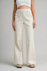Mable - Front Patch Wide Leg Pants