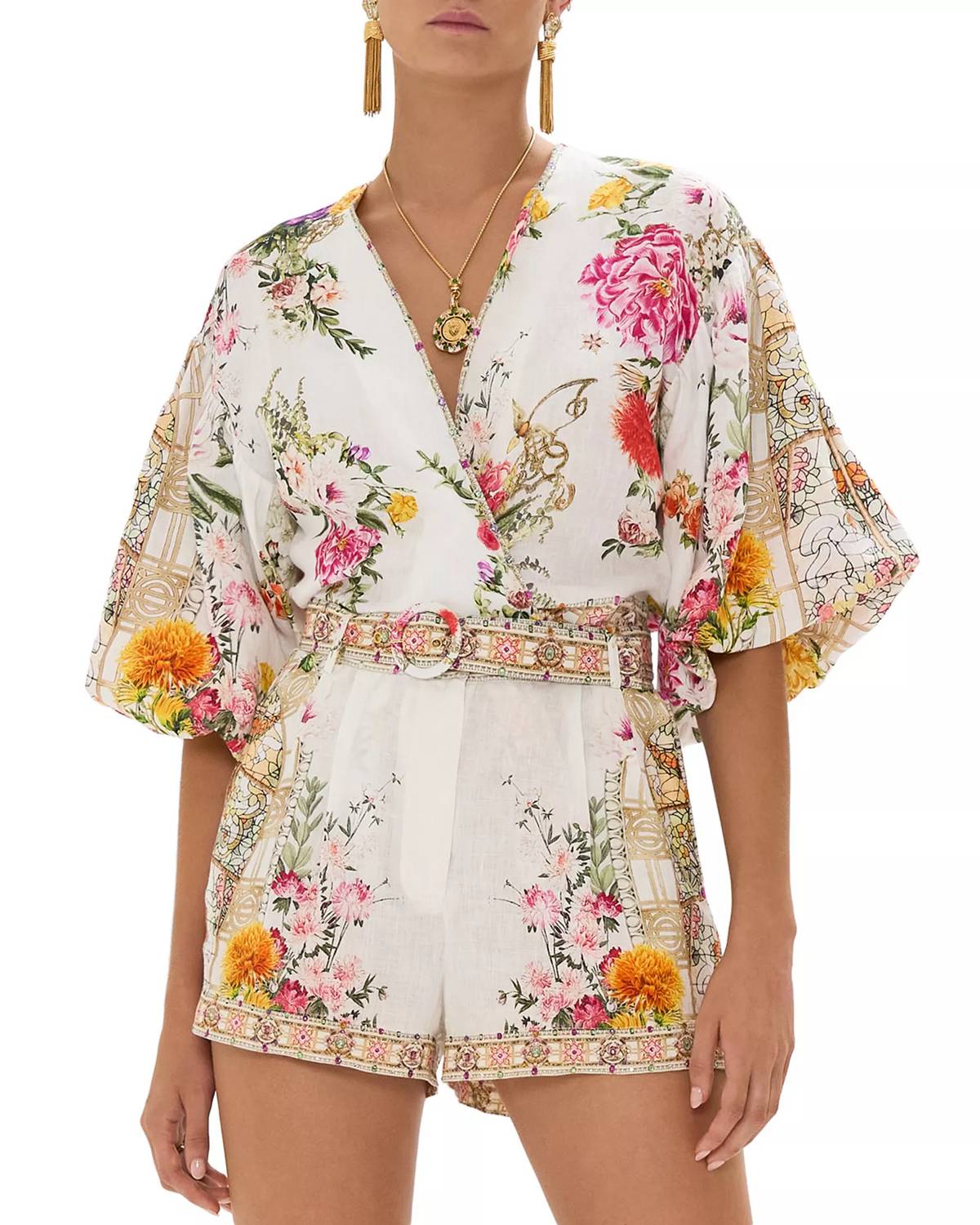 Camilla - Tie Front Puff Sleeve Top