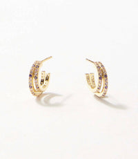 Native Gem - Women's Twin Huggie Earrings