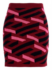 Versace - La Greca Wool Blend Knit Skirt