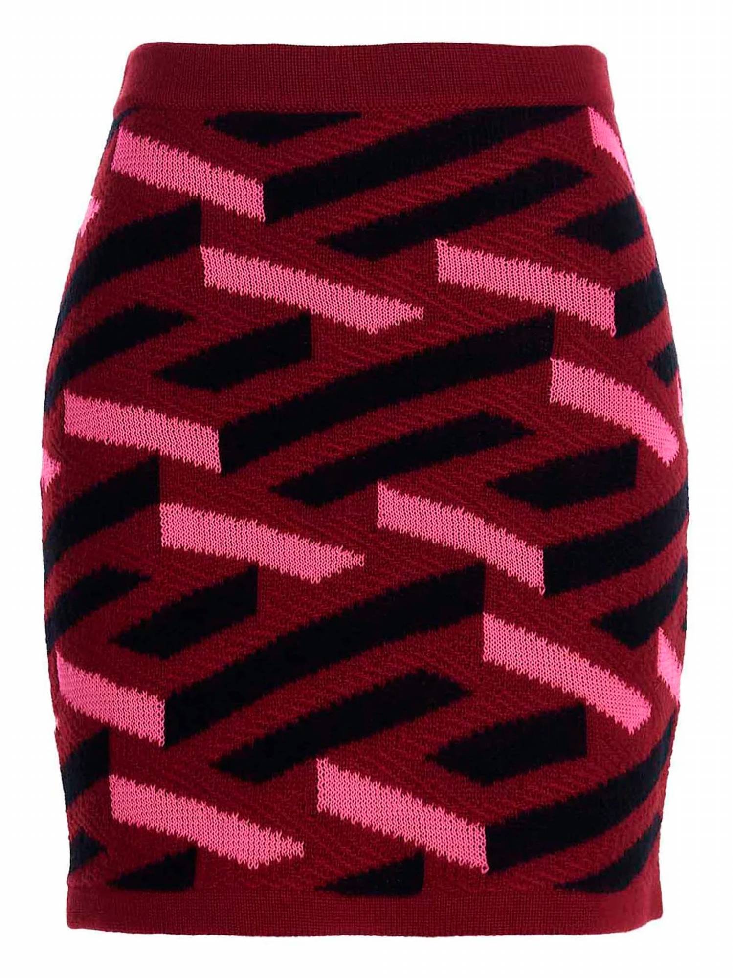 Versace - La Greca Wool Blend Knit Skirt