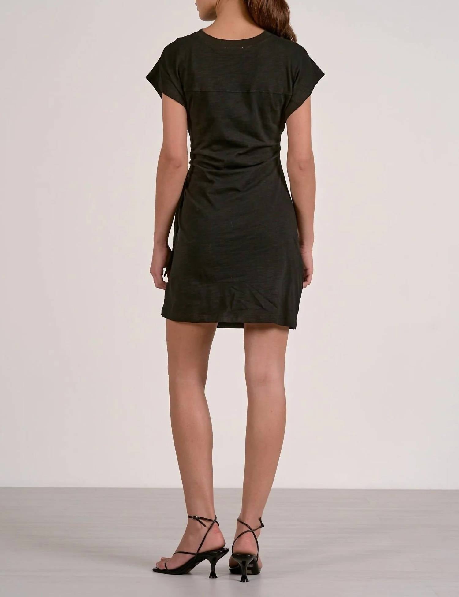 Elan - Short Sleeve Ruch Knot Dress
