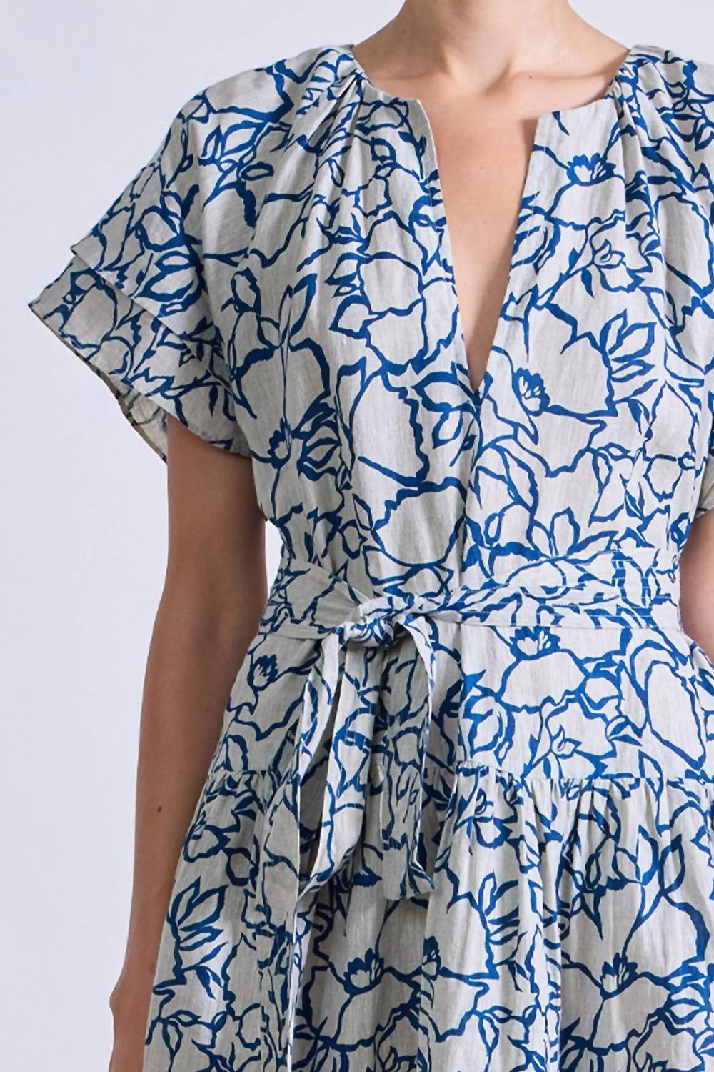 Apiece Apart - Lace Floral Flax Morgan Mini Dress