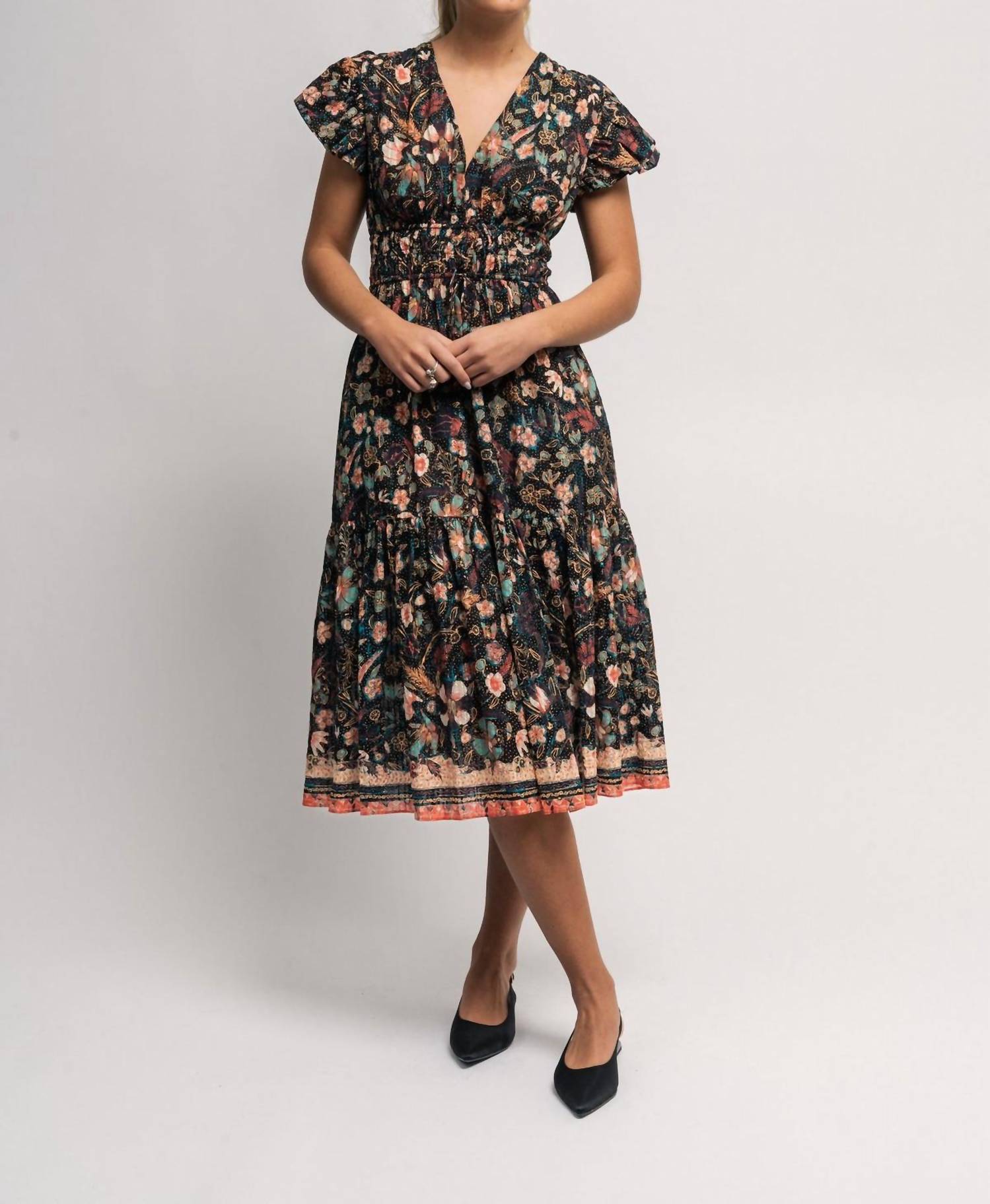 Ulla Johnson Angelica Dress in obsidian botanica - women's dress