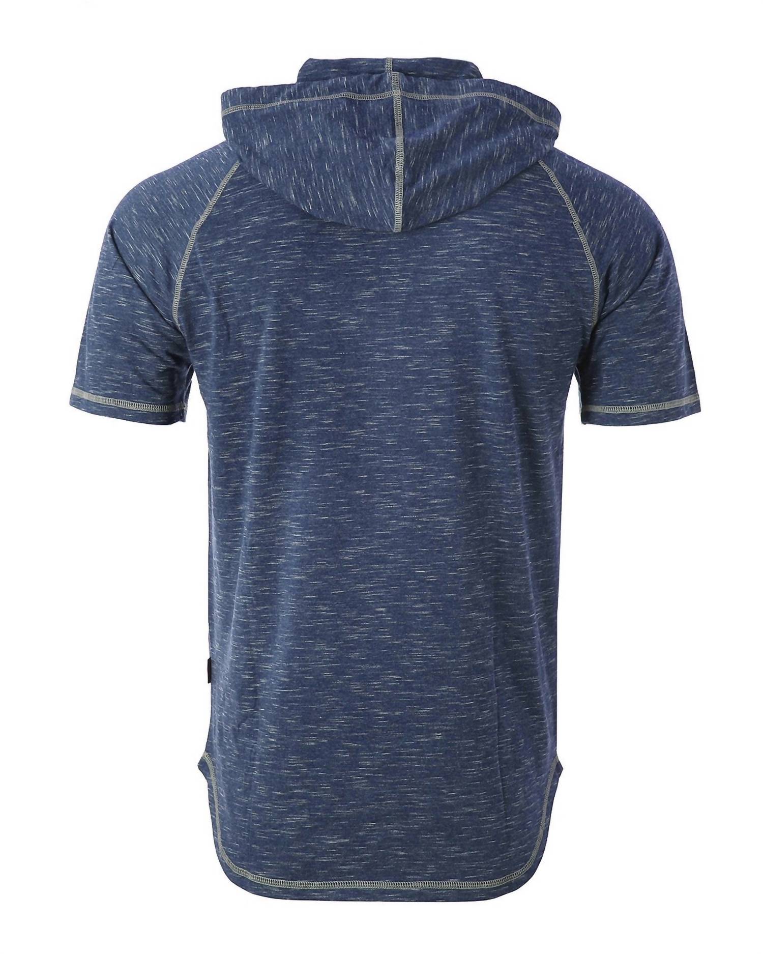 Zimego - Men's Short Sleeve Pullover Pocket Hipster Thin Hoodie