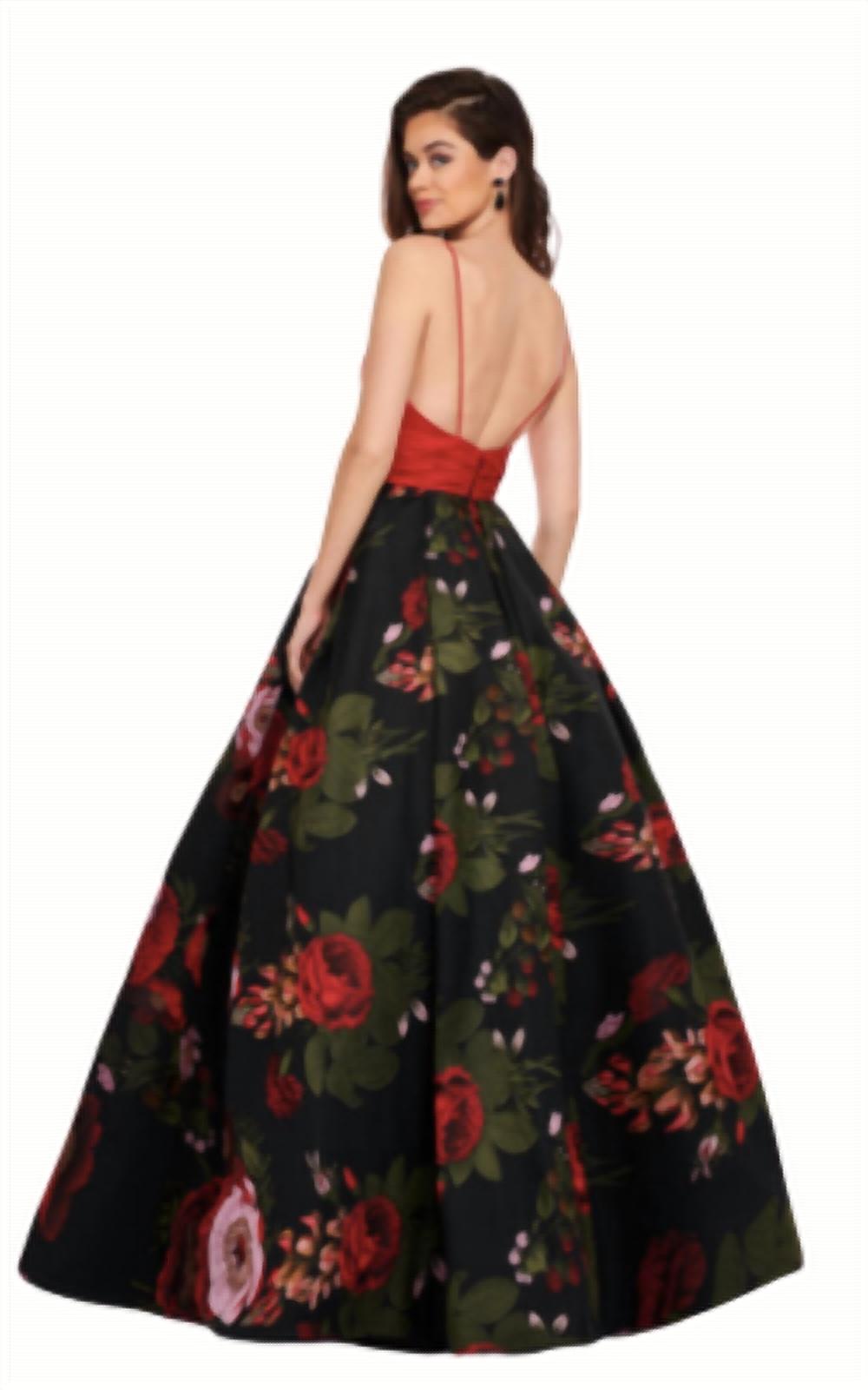 Floral Jacquard ballgown