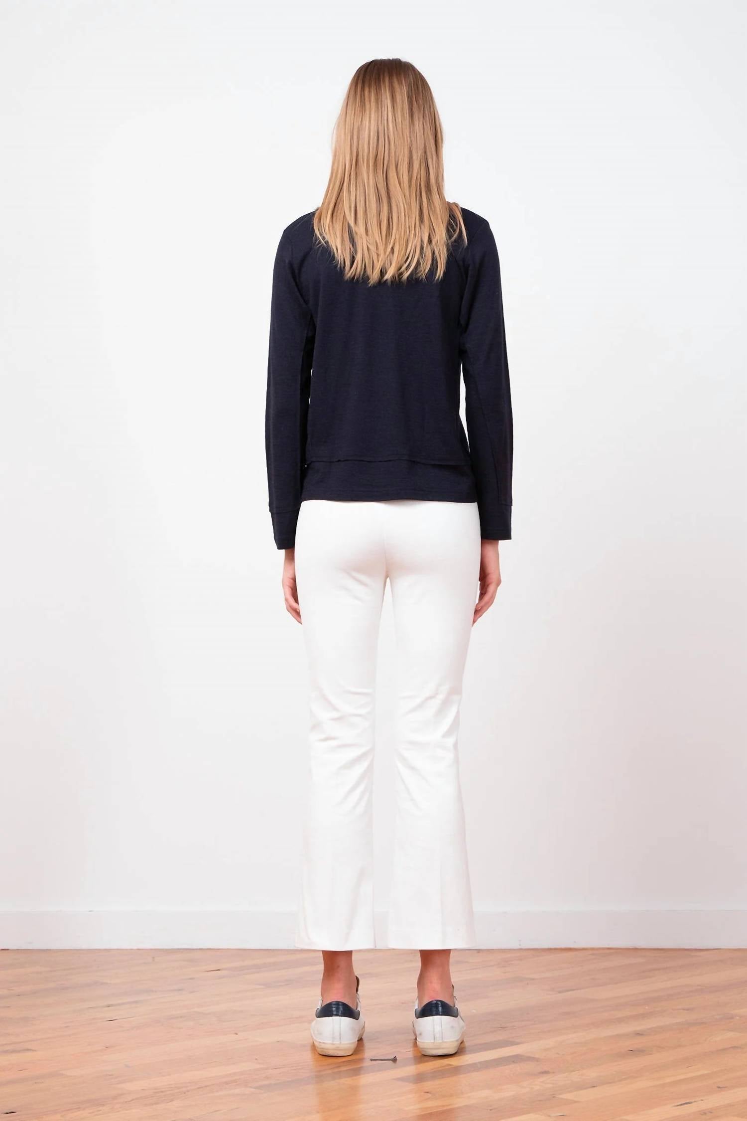 Avenue Montaigne Leo Cropped Flare Pants in off white - women's pants - alternate view
