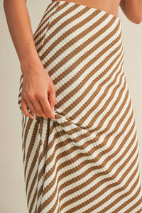 Mustard Seed - Diagonal Striped Knitted Skirt